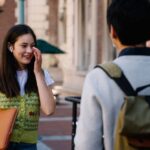 Young students engaging and socializing on a vibrant university campus.